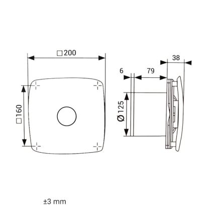 Dalap 41094zw - Axiálny ventilátor s časovačom 125 ONYX ZW 16W/230V