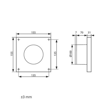 Dalap 41095 - Axiálny ventilátor 100 DARK 8,4W/230V