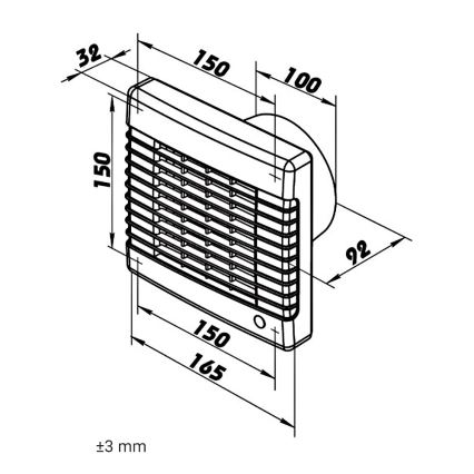 Dalap 41101 - Axiálny ventilátor s automatickou žalúziou 100 LV 20W/230V