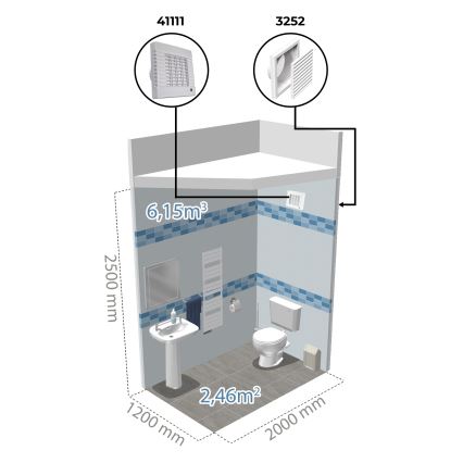Dalap 41105 - Axiálny ventilátor s automatickou žalúziou a časovačom 100 LVZ 12 18W/12V