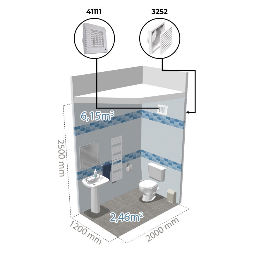 Dalap 41105 - Axiálny ventilátor s automatickou žalúziou a časovačom 100 LVZ 12 18W/12V