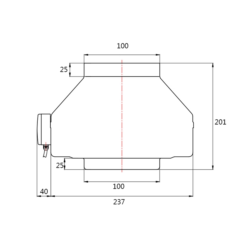 Dalap 8128 - Rádiálny potrubný ventilátor TURBINE M 100 60W/230V
