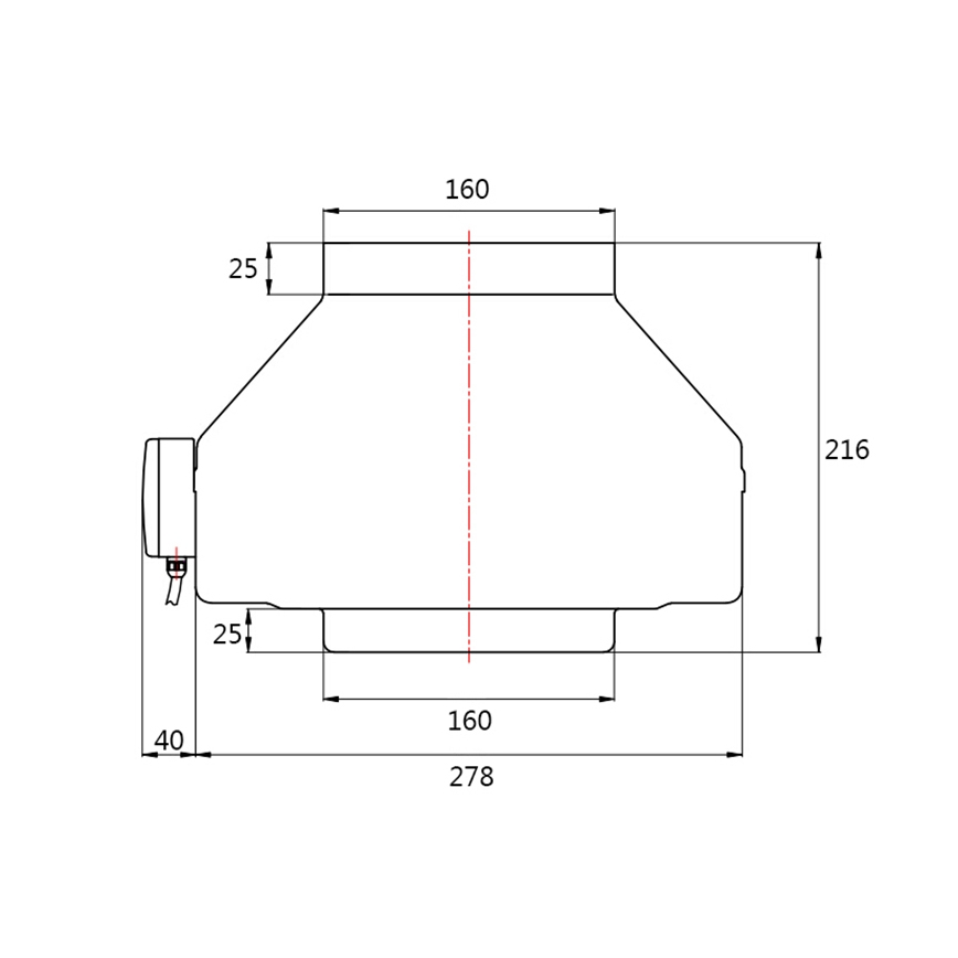 Dalap 8131 - Radiálny potrubný ventilátor TURBINE M 160 105W/230V