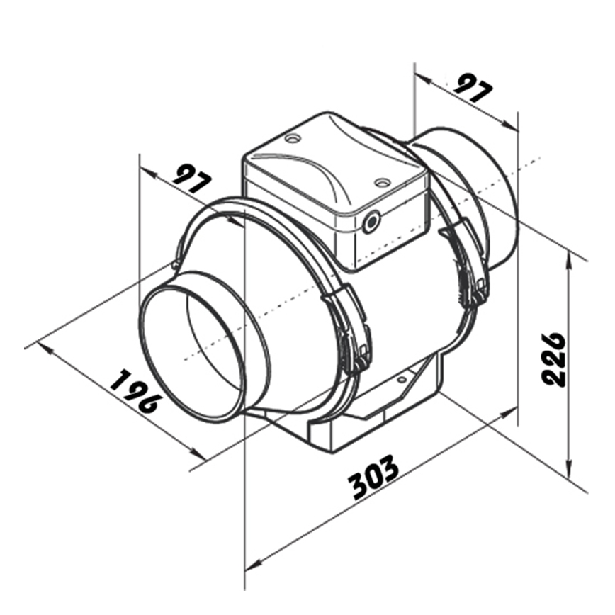 Dalap 8199 - Axiálny ventilátor AP PROFI 100 25W/230V