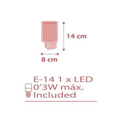 Dalber 41005S - LED Lampička do zásuvky DOTS 1xE14/0,3W/230V