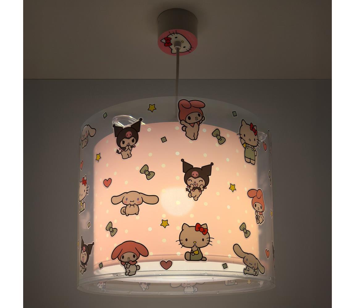 Dalber 41252 - Detský luster HELLO KITTY&FRIENDS 1xE27/15W/230V ružový 41252