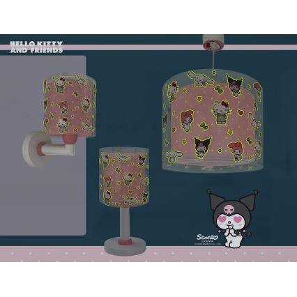 Dalber 41259 - Detská nástenná lampa HELLO KITTY&FRIENDS 1xE27/15W/230V ružová