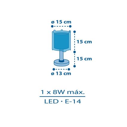 Dalber 41341N - LED detská lampička PLANETS 1xG4/4W/230V modrá