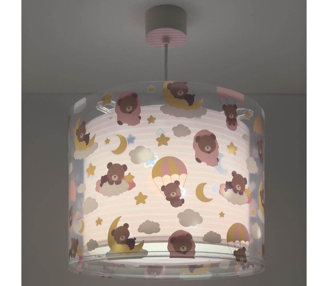 Dalber 41572S - Detský luster BABY TEDDY 1xE27/15W/230V ružová 41572MS