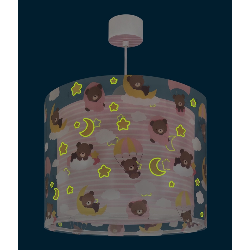 Dalber 41572S - Detský luster BABY TEDDY 1xE27/15W/230V ružová