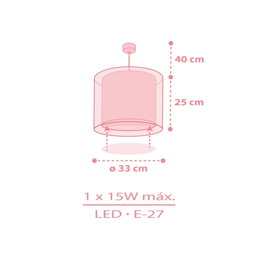 Dalber 41572S - Detský luster BABY TEDDY 1xE27/15W/230V ružová