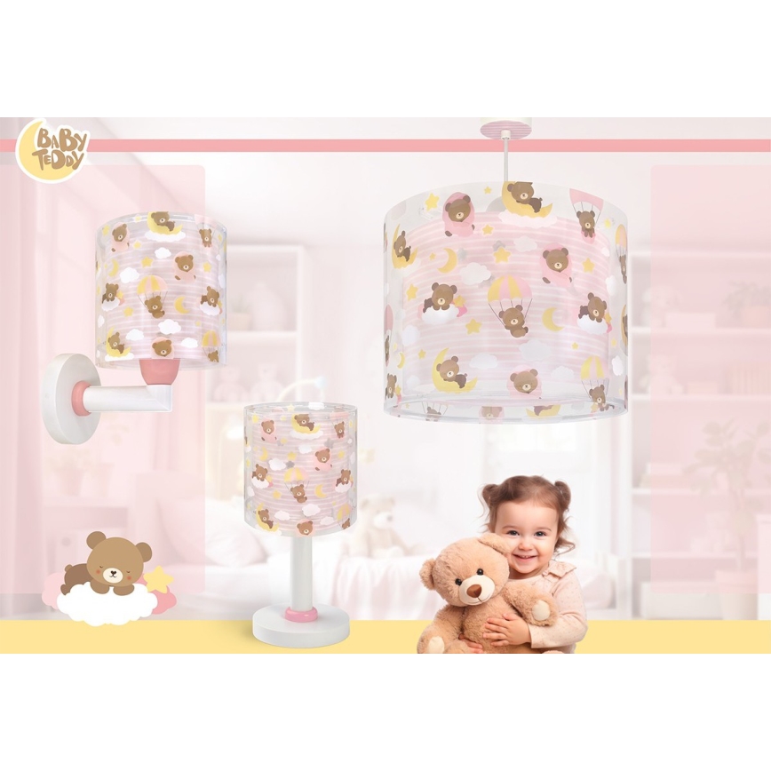 Dalber 41579S - Detské nástenné svietidlo BABY TEDDY 1xE27/15W/230V ružové
