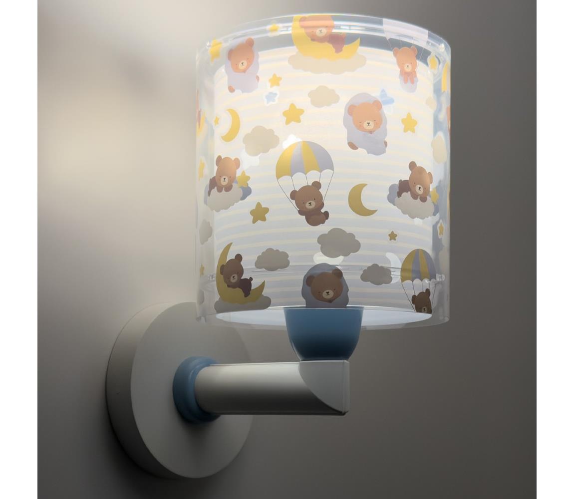 Dalber 41579T - Detská nástenná lampa BABY TEDDY 1xE27/15W/230V modrá 41579T