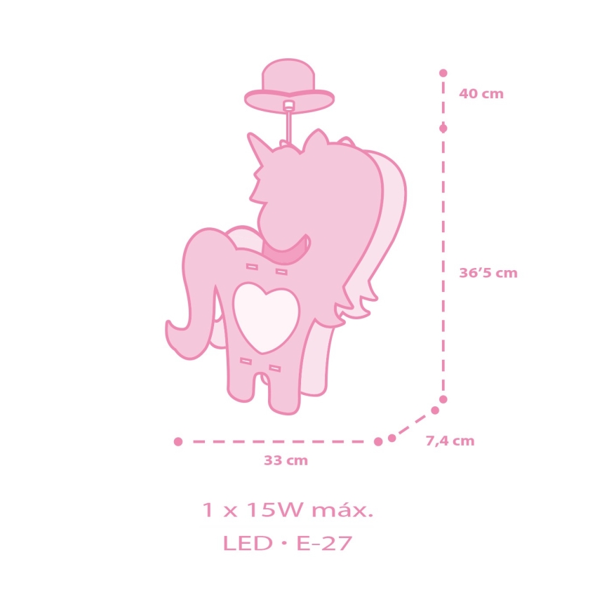 Dalber 41597 - Detský luster UNICORN 1xE27/15W/230V
