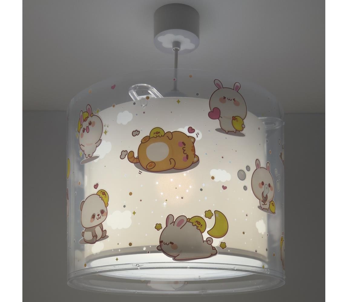 Dalber 41762E - Detský luster KAWAII FRIENDS 1xE27/15W/230V sivý 41762ME