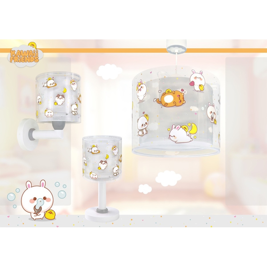Dalber 41762E - Detský luster KAWAII FRIENDS 1xE27/15W/230V sivý