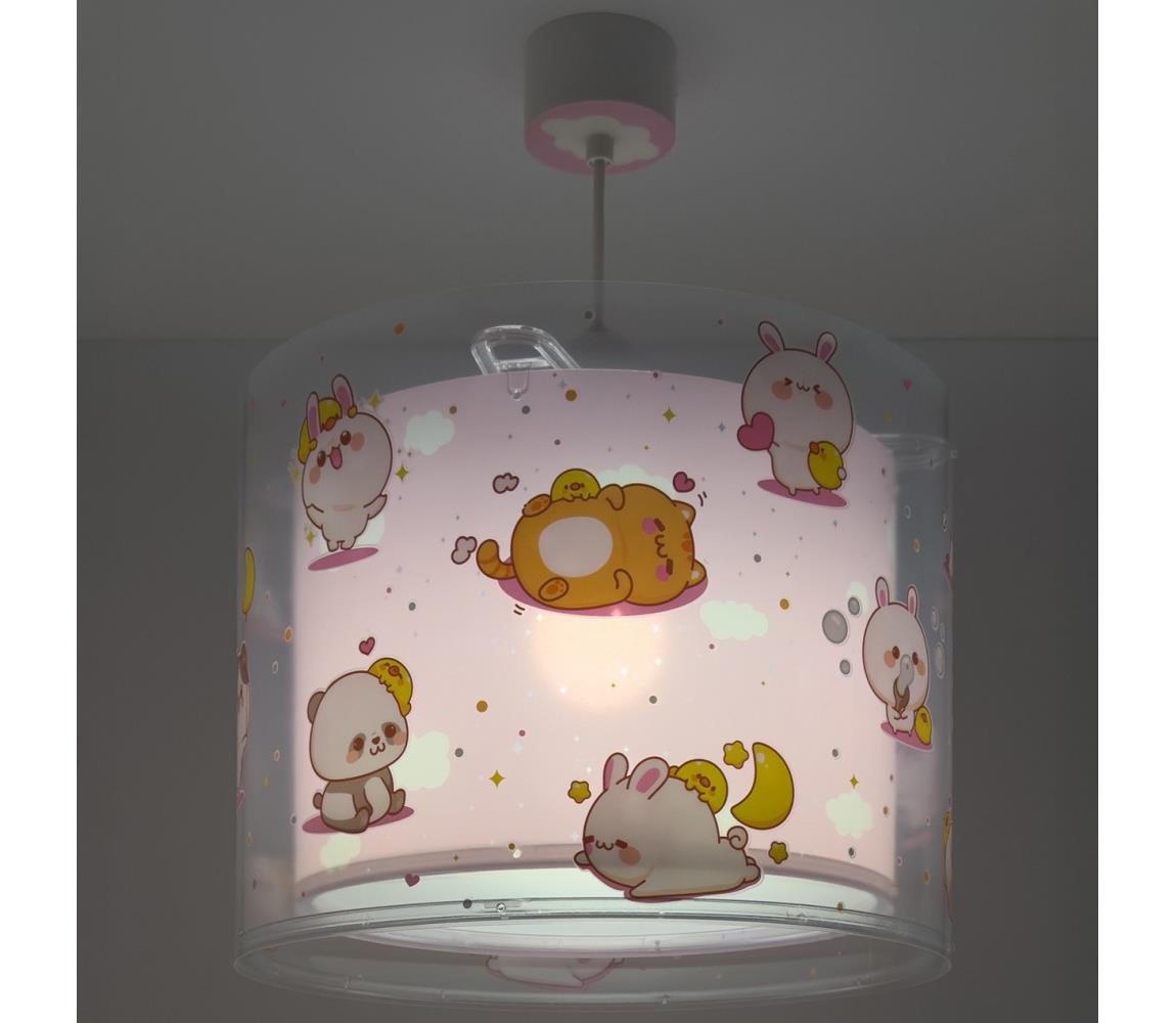 Dalber 41762S - Detský luster KAWAII FRIENDS 1xE27/15W/230V ružový 41762MS