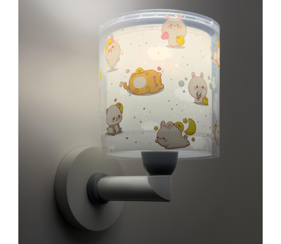 Dalber 41769E - Detská nástenná lampa KAWAII FRIENDS 1xE27/15W/230V šedá 41769E