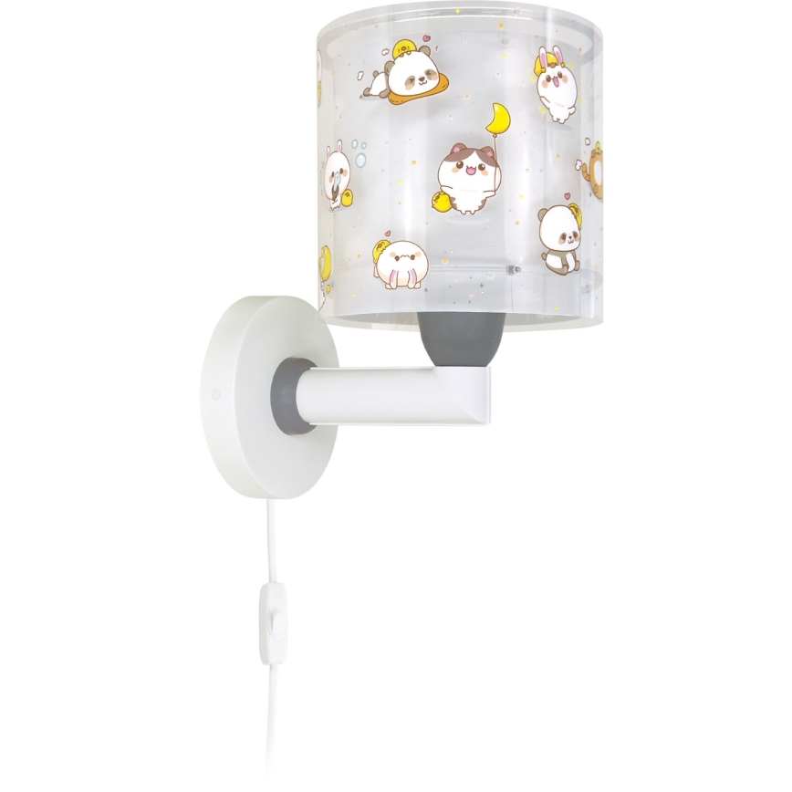 Dalber 41769E - Detská nástenná lampa KAWAII FRIENDS 1xE27/15W/230V šedá