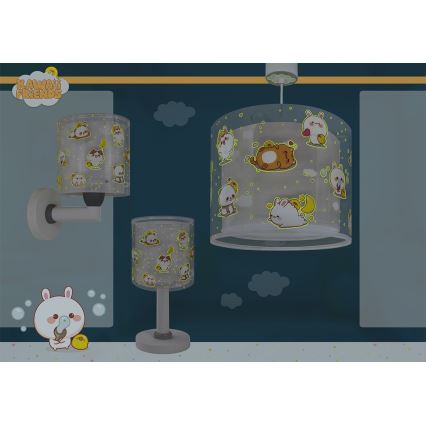 Dalber 41769E - Detská nástenná lampa KAWAII FRIENDS 1xE27/15W/230V šedá