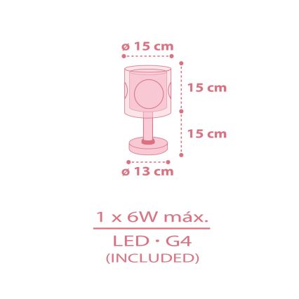 Dalber 60911 - LED detská lampička PRINCESS DANCE 1xG4/4W/230V ružová