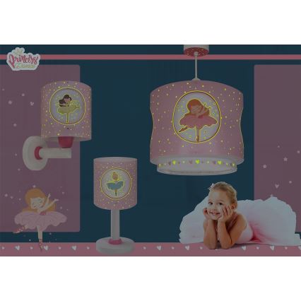 Dalber 60919 - Detská nástenná lampa PRINCESS DANCE 1xE27/15W/230V ružová