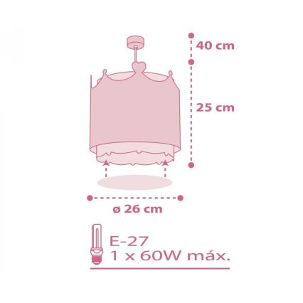 Dalber 61102 - Detský luster LITTLE QUEEN 1xE27/60W/230V