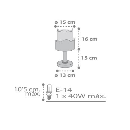 Dalber 61151H - Detská lampička BUNNY 1xE14/40W/230V zelená