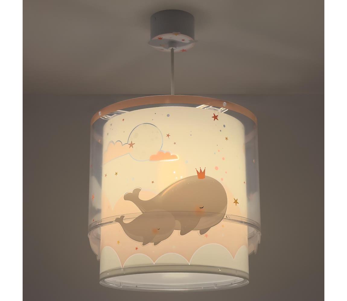 Dalber Dalber 61172S - Detský luster WHALE DREAMS 1xE27/15W/230V ružová