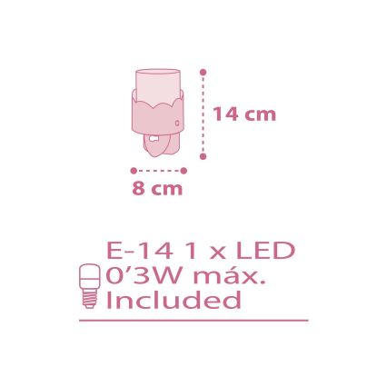 Dalber 61235S - LED Lampička do zásuvky MOON 1xE14/0,3W/230V