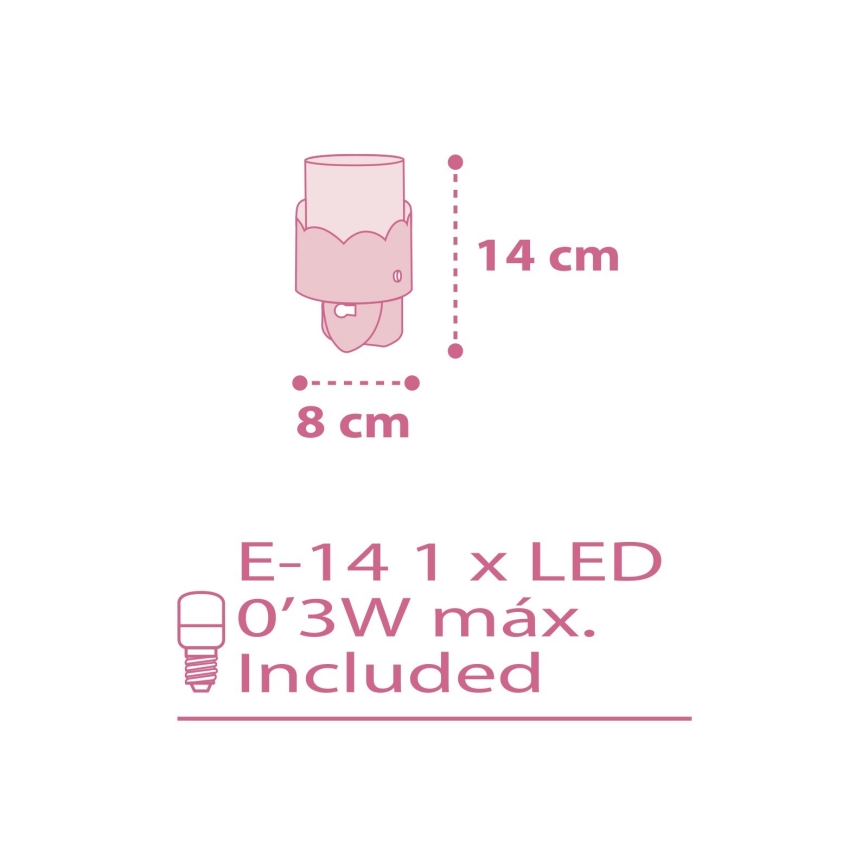 Dalber 61235S - LED Lampička do zásuvky MOON 1xE14/0,5W/230V