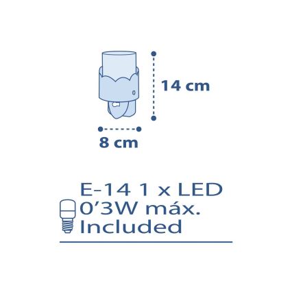 Dalber 61235T - LED Lampička do zásuvky MOON 1xE14/0,3W/230V