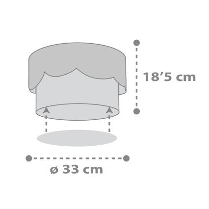 Dalber 61236E - Detské stropné svietidlo MOON 2xE27/60W/230V šedá