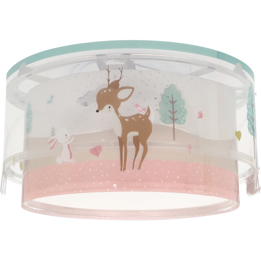 Dalber 61276 - Detské stropné svietidlo LOVING DEER 2xE27/15W/230V