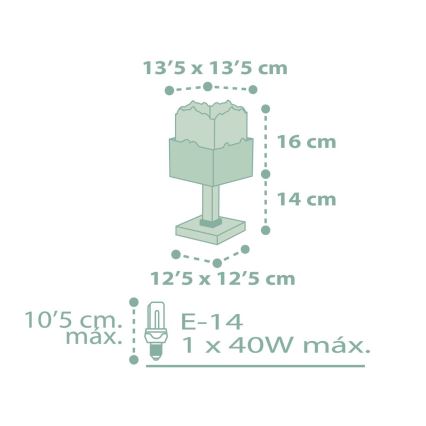 Dalber 63161H - Detská lampička PANDA 1xE14/40W/230V zelená