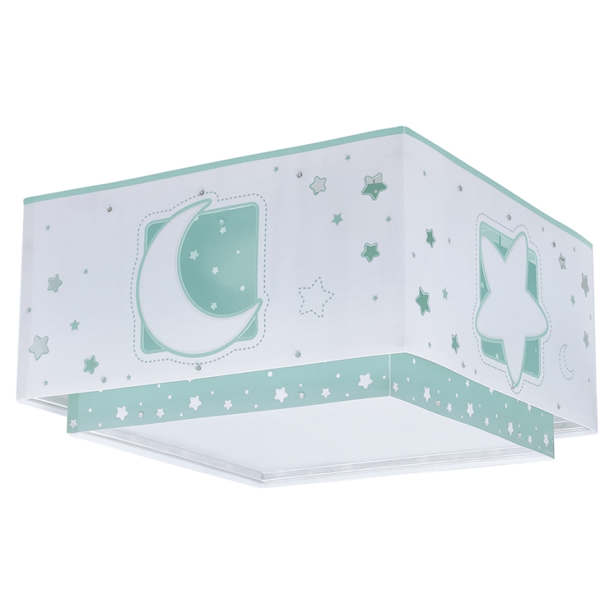 Dalber 63236H - Detské stropné svietidlo MOONLIGHT 2xE27/60W/230V zelená