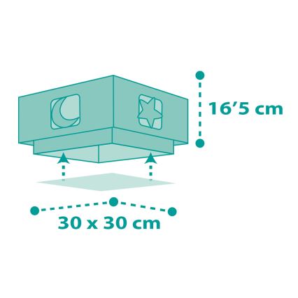 Dalber 63236H - Detské stropné svietidlo MOONLIGHT 2xE27/60W/230V zelená