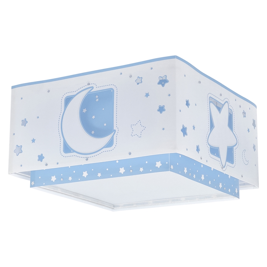 Dalber 63236T - Detské stropné svietidlo MOONLIGHT 2xE27/60W/230V modrá