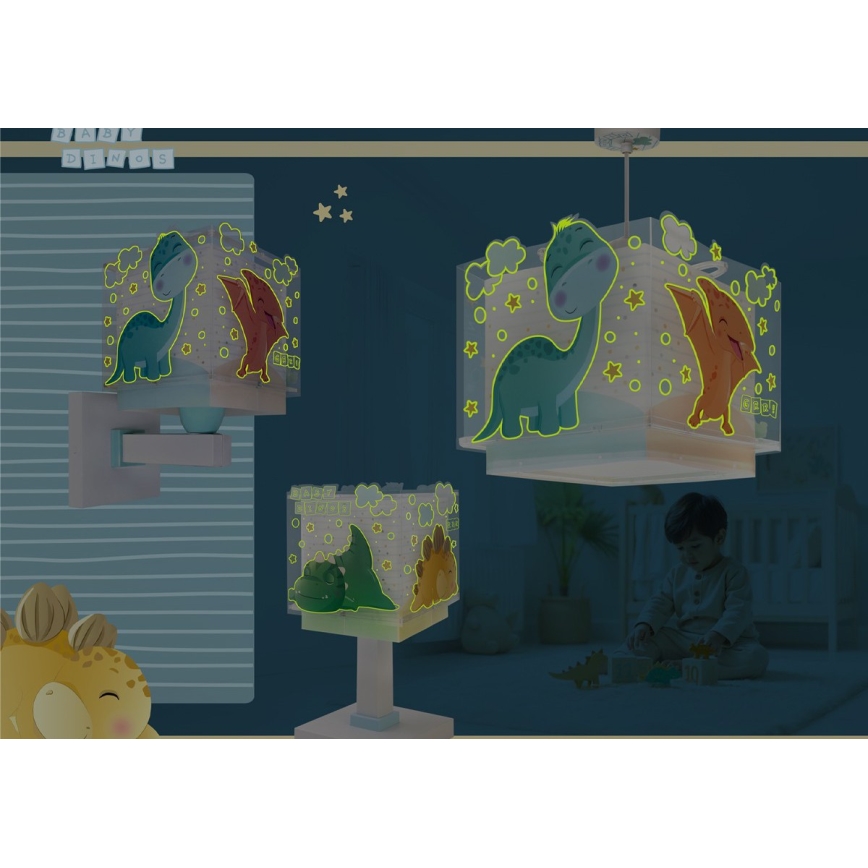 Dalber 63452 - Detský luster BABY DINOS 1xE27/15W/230V pestrofarebný