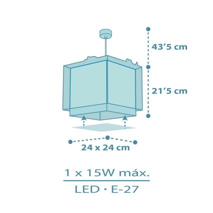 Dalber 63452 - Detský luster BABY DINOS 1xE27/15W/230V pestrofarebný