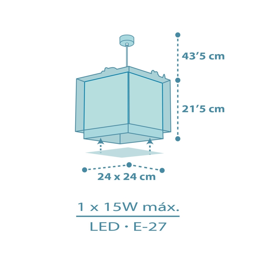 Dalber 63452 - Detský luster BABY DINOS 1xE27/15W/230V pestrofarebný