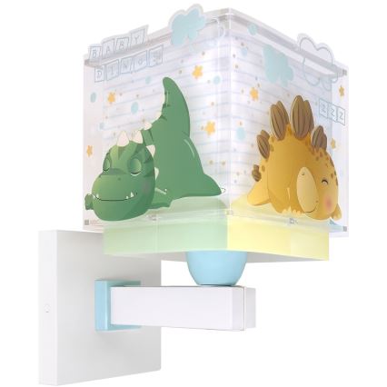 Dalber 63459 - Detská nástenná lampa BABY DINOS 1xE27/15W/230V pestrofarebná