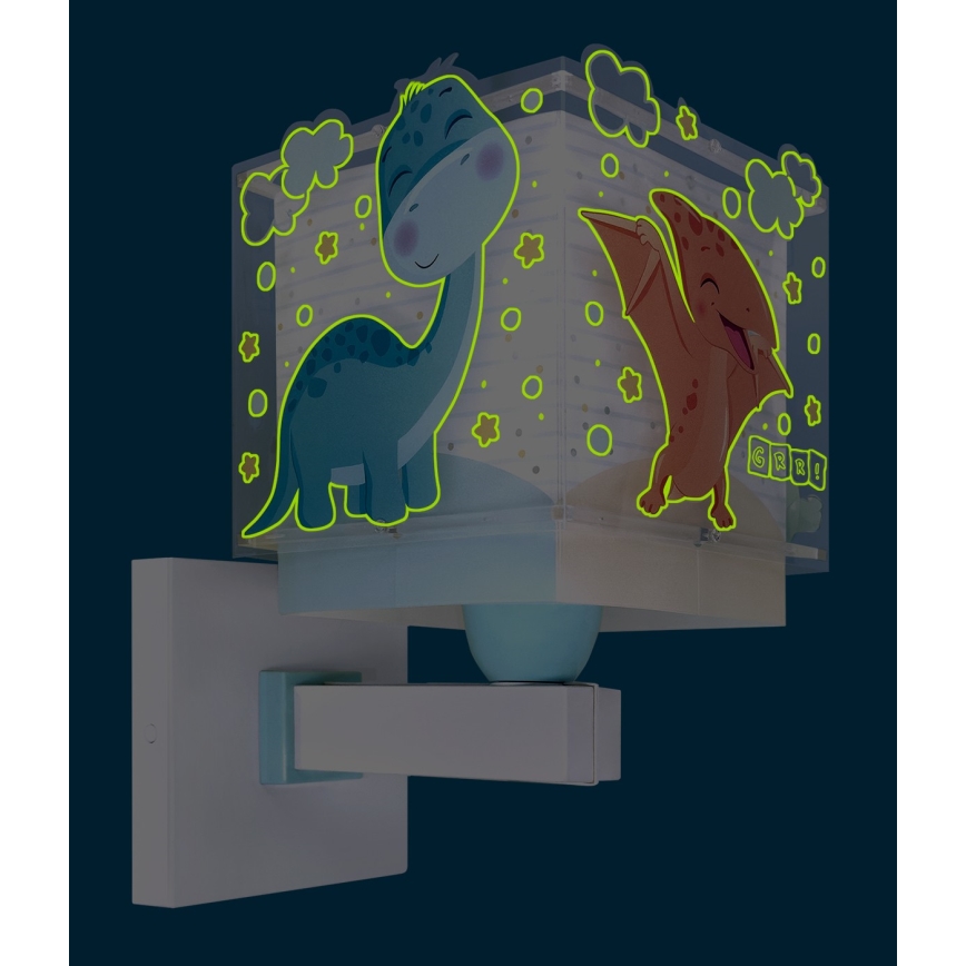 Dalber 63459 - Detská nástenná lampa BABY DINOS 1xE27/15W/230V pestrofarebná