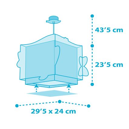 Dalber 63472 - Detský luster BABY SHARK 1xE27/60W/230V