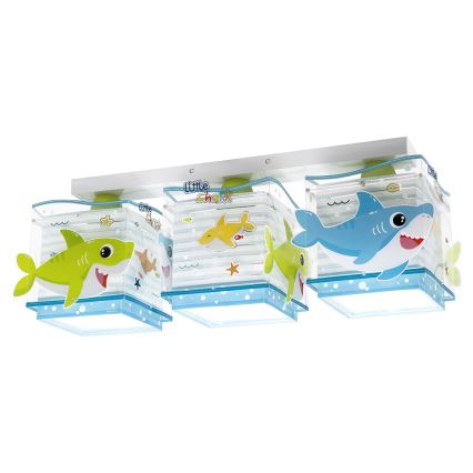 Dalber 63473 - Detské stropné svietidlo BABY SHARK 3xE27/60W/230V