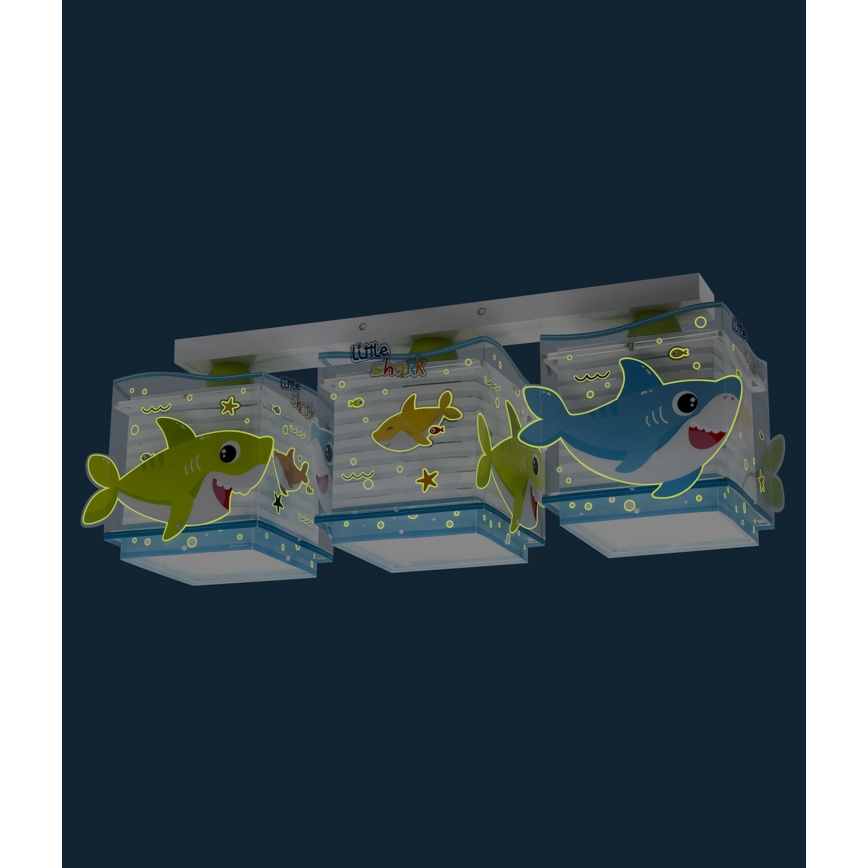 Dalber 63473 - Detské stropné svietidlo BABY SHARK 3xE27/60W/230V