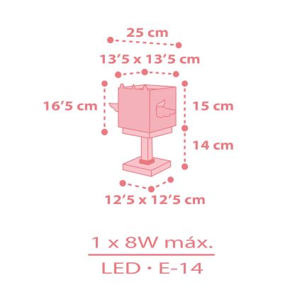 Dalber 64591 - Detská lampička LITTLE UNICORN 1xE14/8W/230V