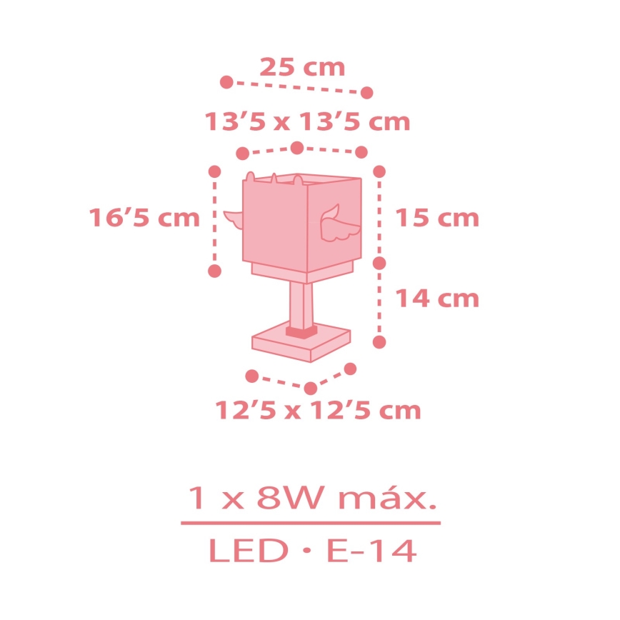 Dalber 64591 - Detská lampička LITTLE UNICORN 1xE14/8W/230V