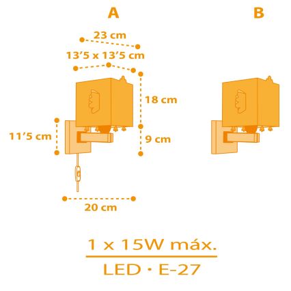 Dalber 64649 - Detské nástenné svietidlo LITTLE CHICKEN 1xE27/15W/230V