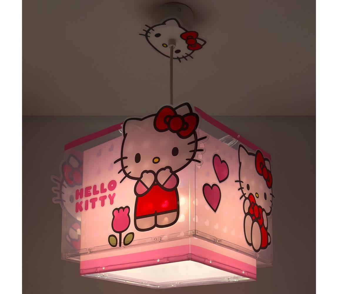 Dalber 73262 - Detský luster HELLO KITTY 1xE27/15W/230V ružový 73262